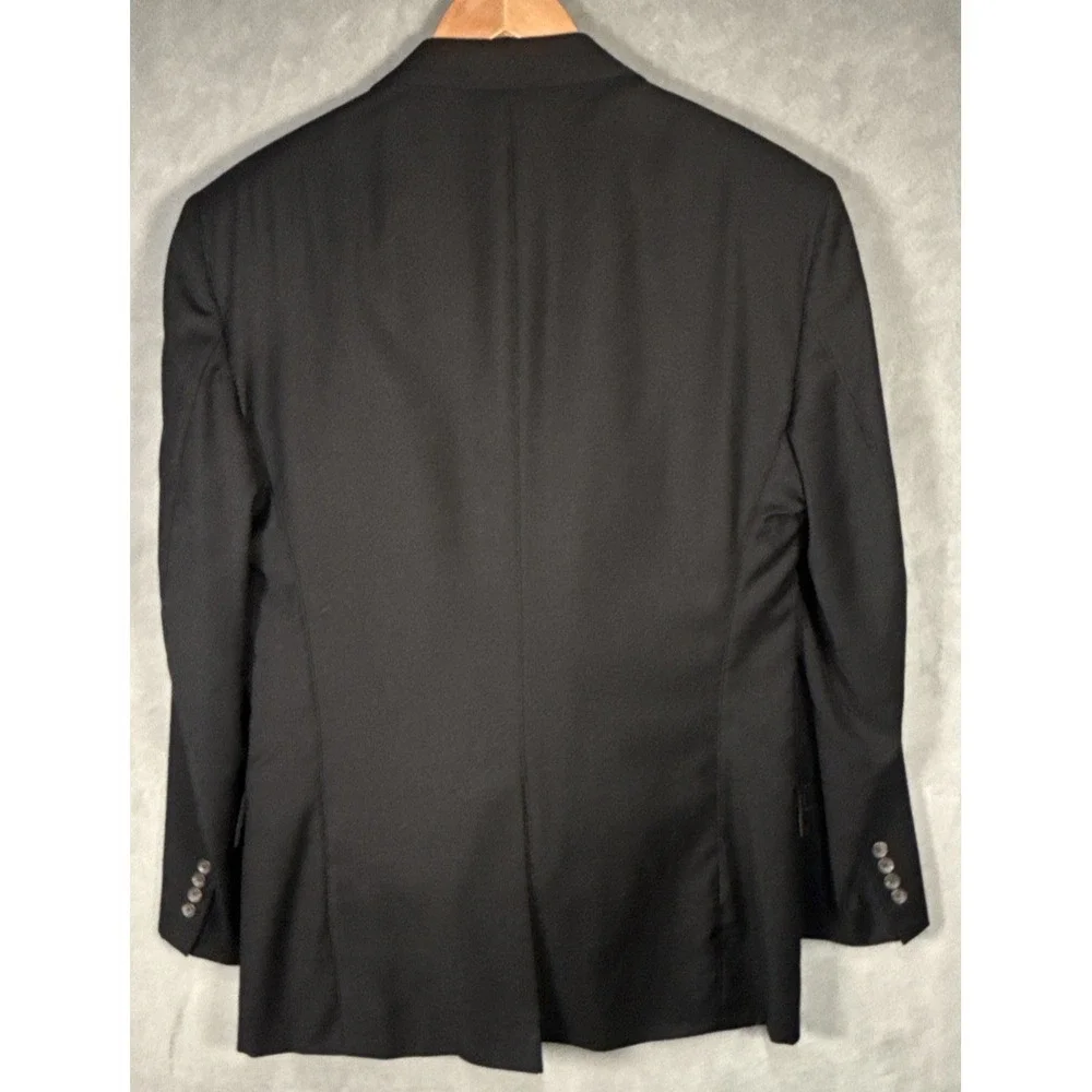 Vintage Chaps Ralph Lauren Mens 42 Black All Virgin Wool 2 Piece Suit Made USA